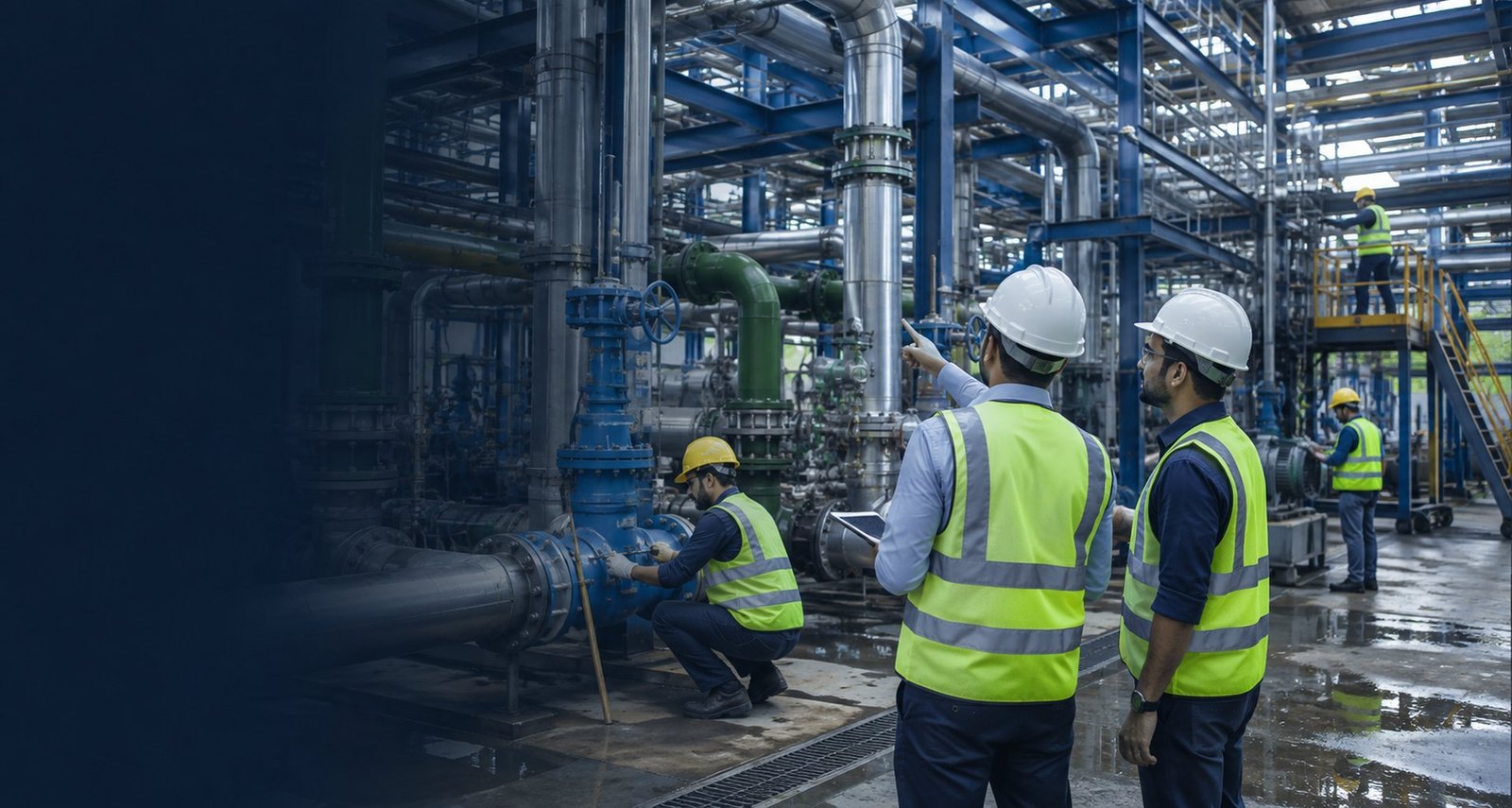 Valves and pipework in an industrial plant